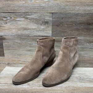Vince Camuto Cinza Brown Suede Ankle Back Zip Boots Women's Size 9.5